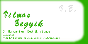 vilmos begyik business card